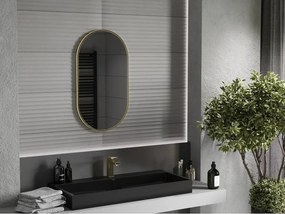 Mexen Loft specchio da bagno ovale 80 x 45 cm, cornice dorata - 9851-080-045-000-50