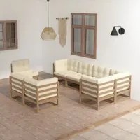 Set Divani da Giardino 8 pz con Cuscini Legno Massello di Pino 3076717