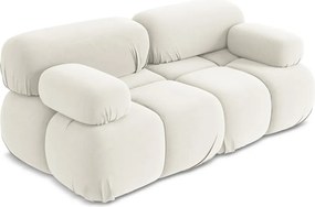 Divano componibile bianco con rivestimento in velluto 190 cm Lokua – Makamii