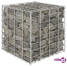 vidaXL Gabbione Letto Rialzato a Cubo in Filo di Acciaio 40x40x40 cm