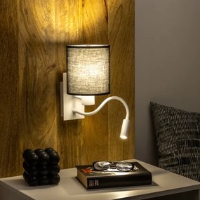 Brilagi - Applique a LED NUBILA 1xE27/25W/230V + LED/3W bianco/nero