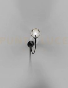 Puppet applique a parete p fume' trasparente nero opaco1 luce attac...