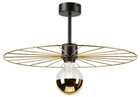 Lampadario a sospensione con supporto rigido MONTANA 1xE27/15W/230V diametro 45 cm oro/nero