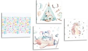 Set di quadri – Per bambini in colori pastello