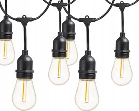 Catena decorativa LED per esterni 30xE27/1W/230V 16,44 m IP44 nera