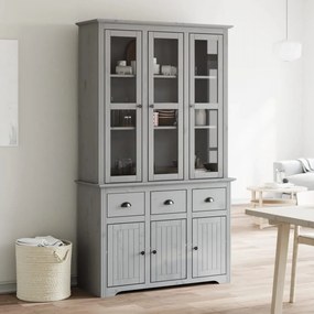 Credenza Bodo 115,5x43x200,5 Cm Legno Massello Di Pino Grigio /