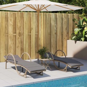 Lettini Prendisole 2 Pz Con Cuscini Beige İn Polyrattan /