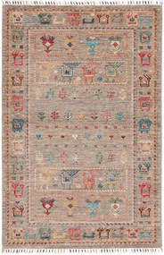Samarkand Tappeto 100 x 150 Grigio (Pakistan) Annodato A Mano
