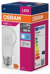 Lampadina LED VALUE A60 E27/8W/230V 4000K - Osram
