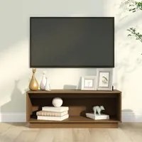 Mobile Porta TV Miele 90x35x35 cm in Legno Massello di Pino cod 12147