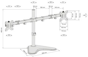CONNECT IT CMF-3204-BK - Supporto universale per 2 monitor 13-32” nero