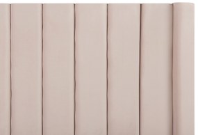 Letto con rete a doghe velluto rosa pastello 180 x 200 cm NOYERS Beliani