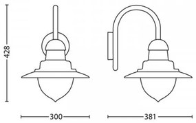 Philips 01652/06/PN - Applique da esterno RAINDROP 1xE27/53W/230V IP44