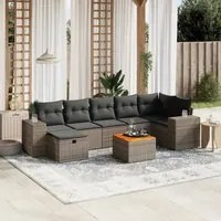 Set Divano da Giardino 8 pz con Cuscini Grigio in Polyrattancod mxl 92232