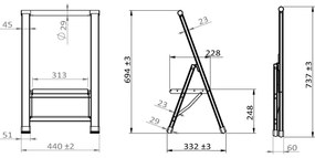WENKO 601011100 - Scaletta ALU-DESIGN 44x101 cm argento/nero