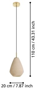 Eglo 900812 - Lampadario a sospensione con filo CAPRAROLA 1xE27/40W/230V