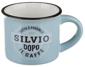 Tazzina caffè con nome Silvio in gres porcellanato