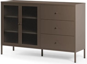 Vetrina grigia in metallo 140x90x40 cm Layna – Marckeric