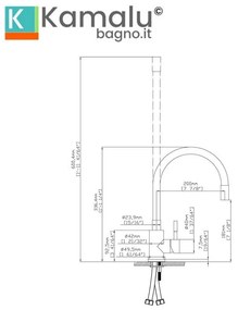 Kamalu - miscelatore cucina finitura inox satinato | kam-060