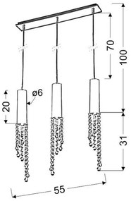 Lampadario LED a sospensione con filo DUERO 3xLED/3W/230V