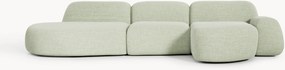 Divano angolare componibile 4 posti in bouclé con chaise longue Wolke