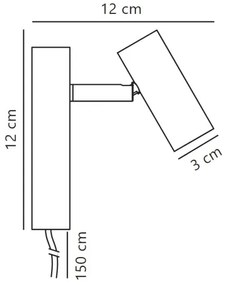 Nordlux - Faretto da parete dimmerabile OMARI LED/3,2W/230V nero