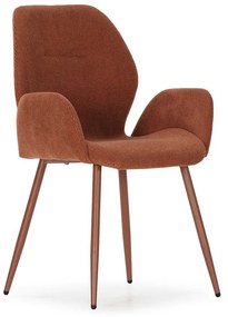 Set di sedie da pranzo color terracotta in imbottito 2 pz Ansu – Marckeric