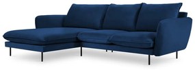 Divano angolare in velluto blu (angolo sinistro) Vienna - Cosmopolitan Design