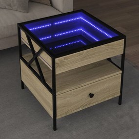 Tavolino Da Salotto Con Led Infinity Rovere Sonoma 50x50x51 Cm /