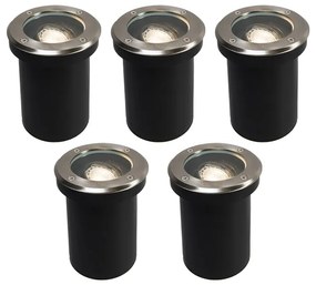 Set di 5 faretti da esterno in acciaio inossidabile IP65 - Delux