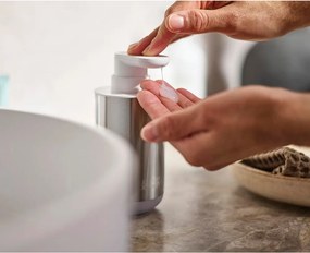 Dispenser per sapone argentato in acciaio inox 300 ml Duo Steel – Joseph Joseph