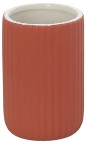 Portaspazzolini bagno dappoggio rosso in ceramica soft touch Spring