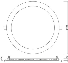 APLED - Lampada LED da incasso per bagni RONDO LED/24W/230V IP41 300 mm