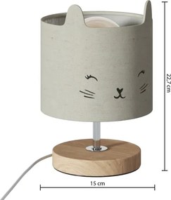 Atmosphera - Lampada da tavolo per bambini TOXEY 1xE14/25W/230V a forma di gatto