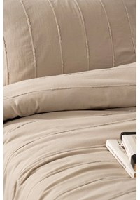 Set con copriletto e federa beige in cotone 210x220 cm Sedef – Mijolnir