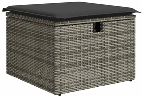 Set divano da giardino 6 pz con cuscini grigio in polyrattan