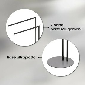 Piantana portasciugamani da appoggio in acciaio nero opaco Style