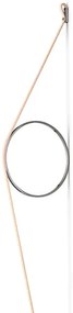 Flos Wirering Lampada da parete H.208 cm a luce indiretta con dimmer e cavo rosa/Anello Nero