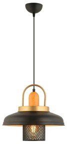 Lampadario a sospensione con cavo MONZA 1xE27/40W/230V Ø 32 cm nero/oro