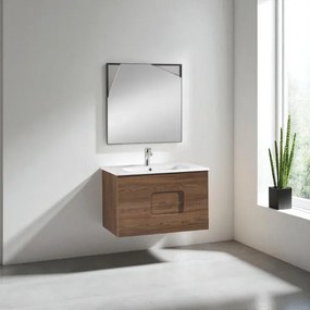 Mobile da bagno sospeso ARCO 80 cm Tek con specchio LED