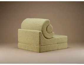 Poltrona per bambini verde con rivestimento in bouclé Flipster – Wigiwama