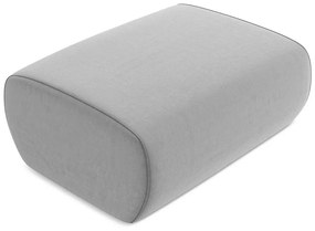 Poggiapiedi grigio chiaro con rivestimento in velluto Kapua – Makamii