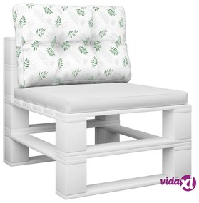 vidaXL Cuscino per Pallet con Motivo a Foglie 50x40x12 cm in Tessuto