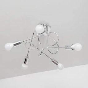 Lampadario a montaggio superficiale OXFORD 5xE27/15W/230V cromo lucido