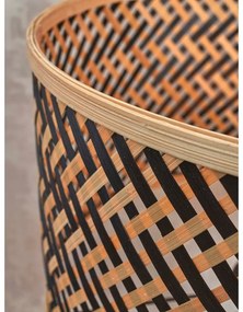 Lampada da tavolo con paralume in bambù di colore nero e naturale (altezza 38 cm) Java - Good&amp;Mojo