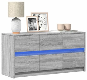 Mobile Porta Tv Con Led Grigio Sonoma 100x34x50cm İn Truciolato /