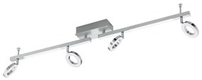 Spot Moderno Cardillio 1 Alluminio Argento 4 Luci Led 3,2W