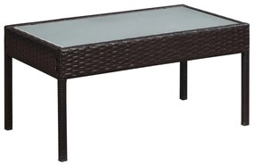 Set divani da giardino 5 pz con cuscini in polyrattan marrone