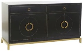 Credenza DKD Home Decor Nero Dorato Metallo Pioppo 150 x 50 x 80 cm