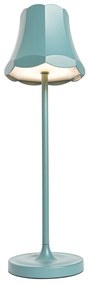 Lampada da tavolo retrò blu minerale ricaricabile IP44 - Granny